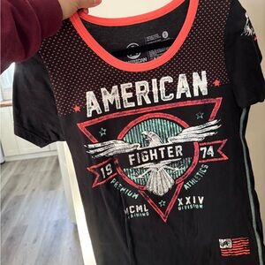 American Fighter Black Tee with Red and Green Accents